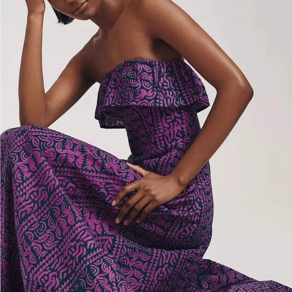 Anthropologie Kahindo Strapless Ruffled Maxi Dress $448 - Picture 8 of 9